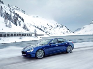 Maserati ghibli frozen lake